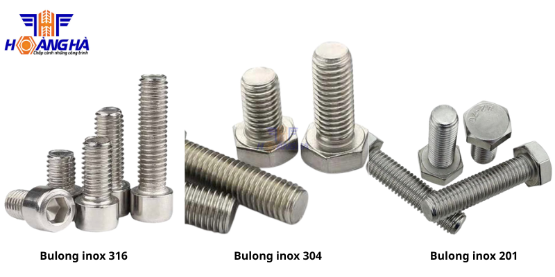 3 loại bulong inox phổ biến